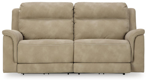 Wide Two-Seat Power Reclining Sofa in Sand or Slate