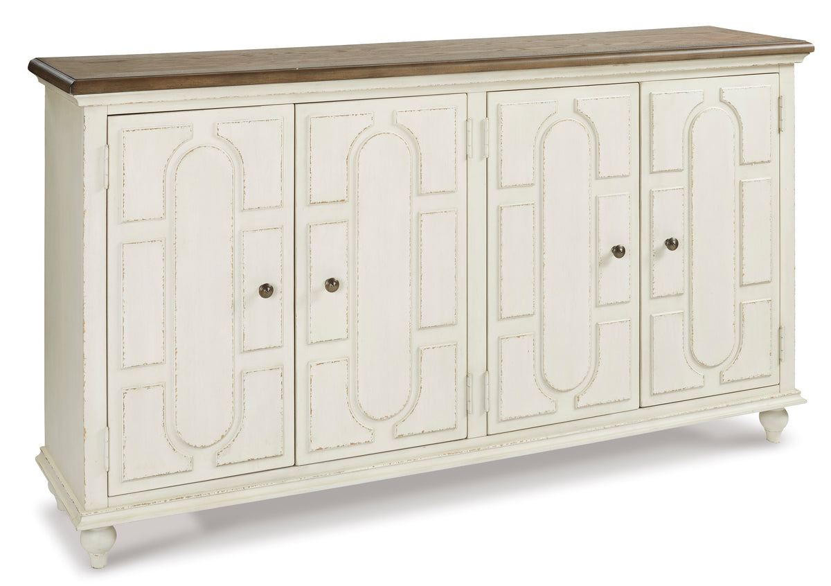 Antique White Accent Cabinet, full product view