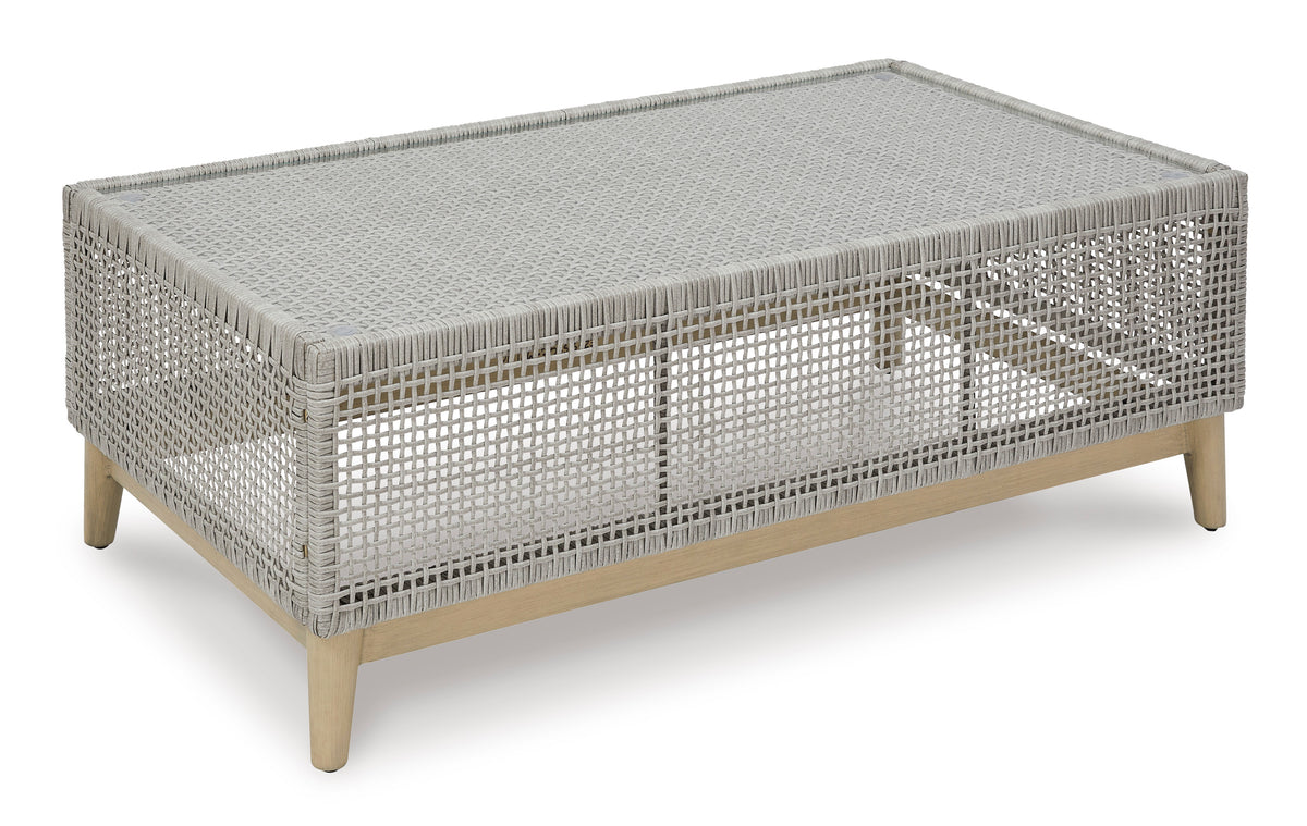 Gray Rectangular Cocktail Table, full product view