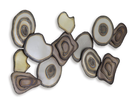 Mixed Metallic Abstract Metal Wall Sculpture