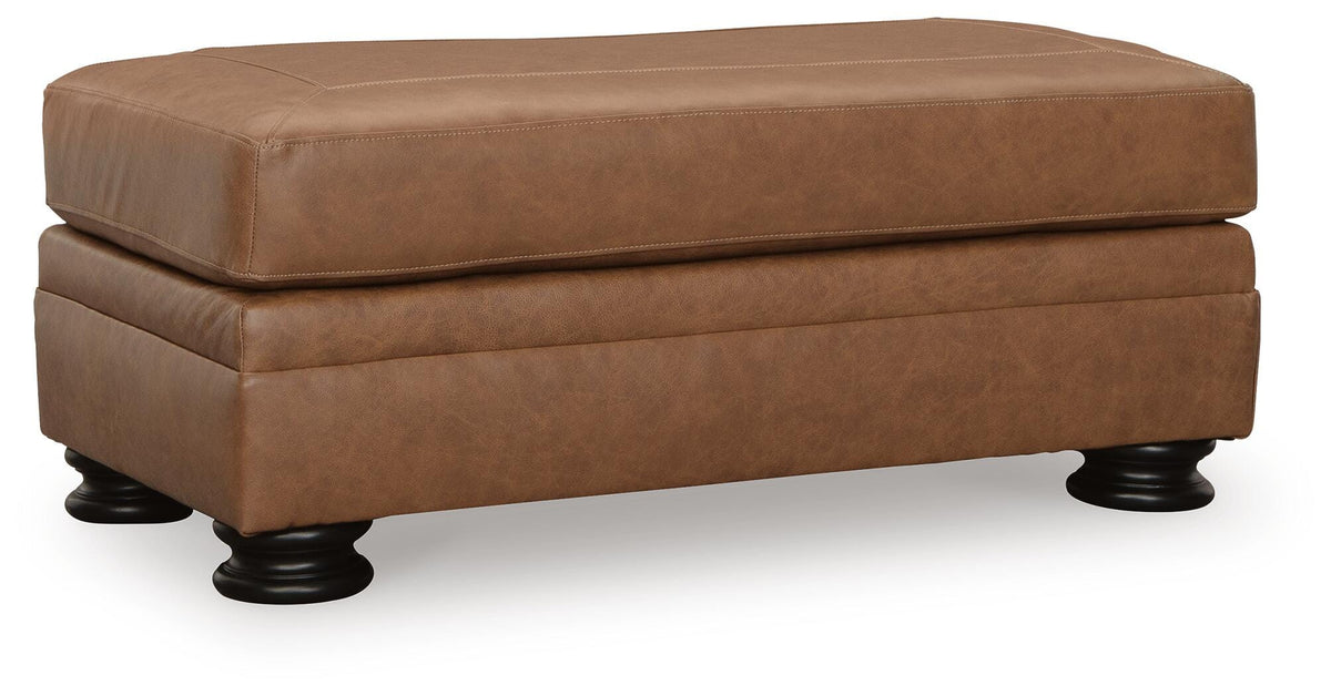Caramel, complete ottoman angled view