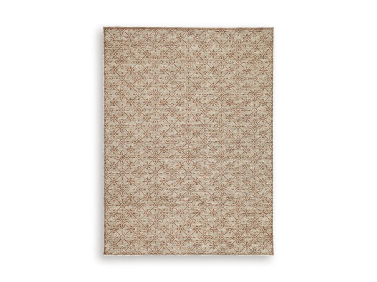 Beige/Gray/Brown 63" x 84", complete rug product view