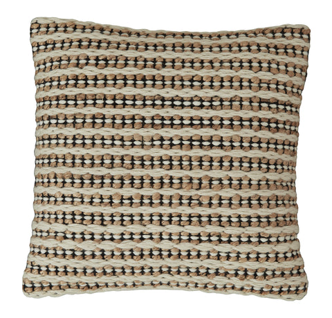20-Inch Brown, Black and White Handwoven Pillow