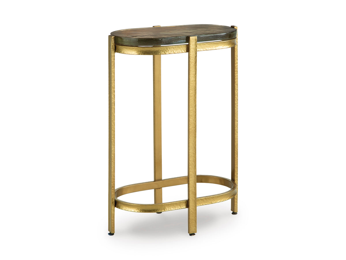 Goldtone Accent Table, complete product angle view