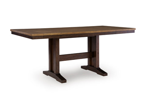 Two-Tone Chestnut Extendable Counter Table with Seating Options