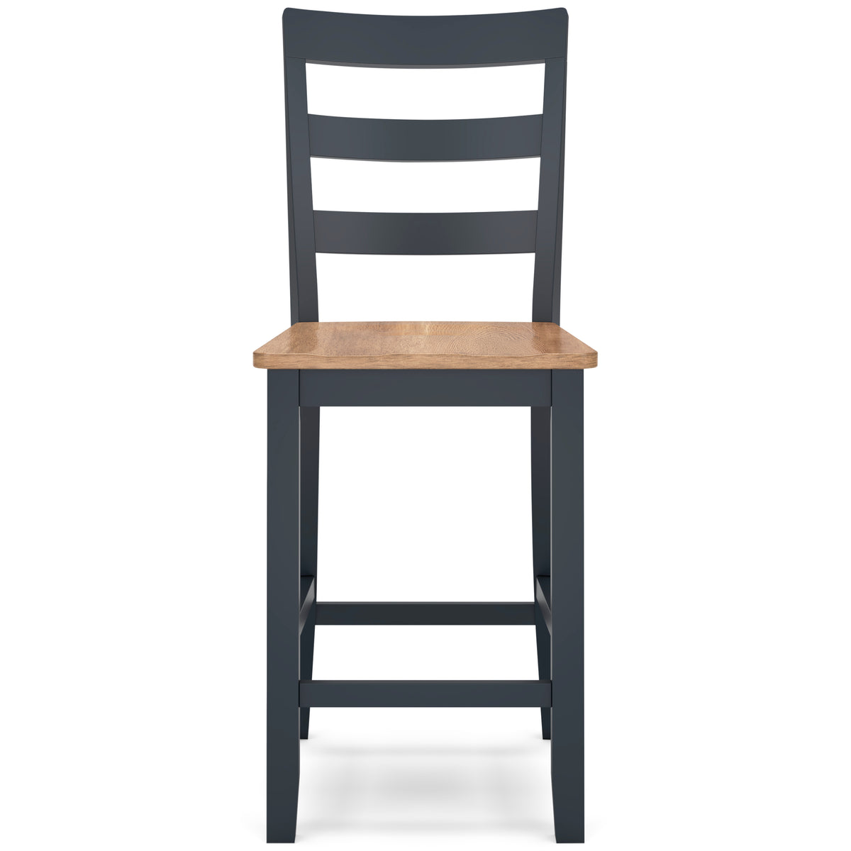Natural/Blue / Counter Height — Set of 2 Stools, front view; 2 stools included; additional furniture and accessories excluded