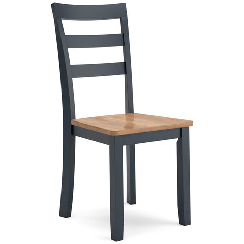 Two-Tone Wood Dining Chairs with Contoured Seats, Set of 2