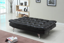 Cargar imagen en el visor de la galería, 4419K BLACK PU/MICROFIBER ADJUSTABLE SOFA BED