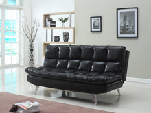Cargar imagen en el visor de la galería, 4419K BLACK PU/MICROFIBER ADJUSTABLE SOFA BED