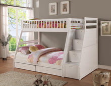 Cargar imagen en el visor de la galería, 4474 TWIN/FULL BUNK BED WITH STORAGE STAIRCASE