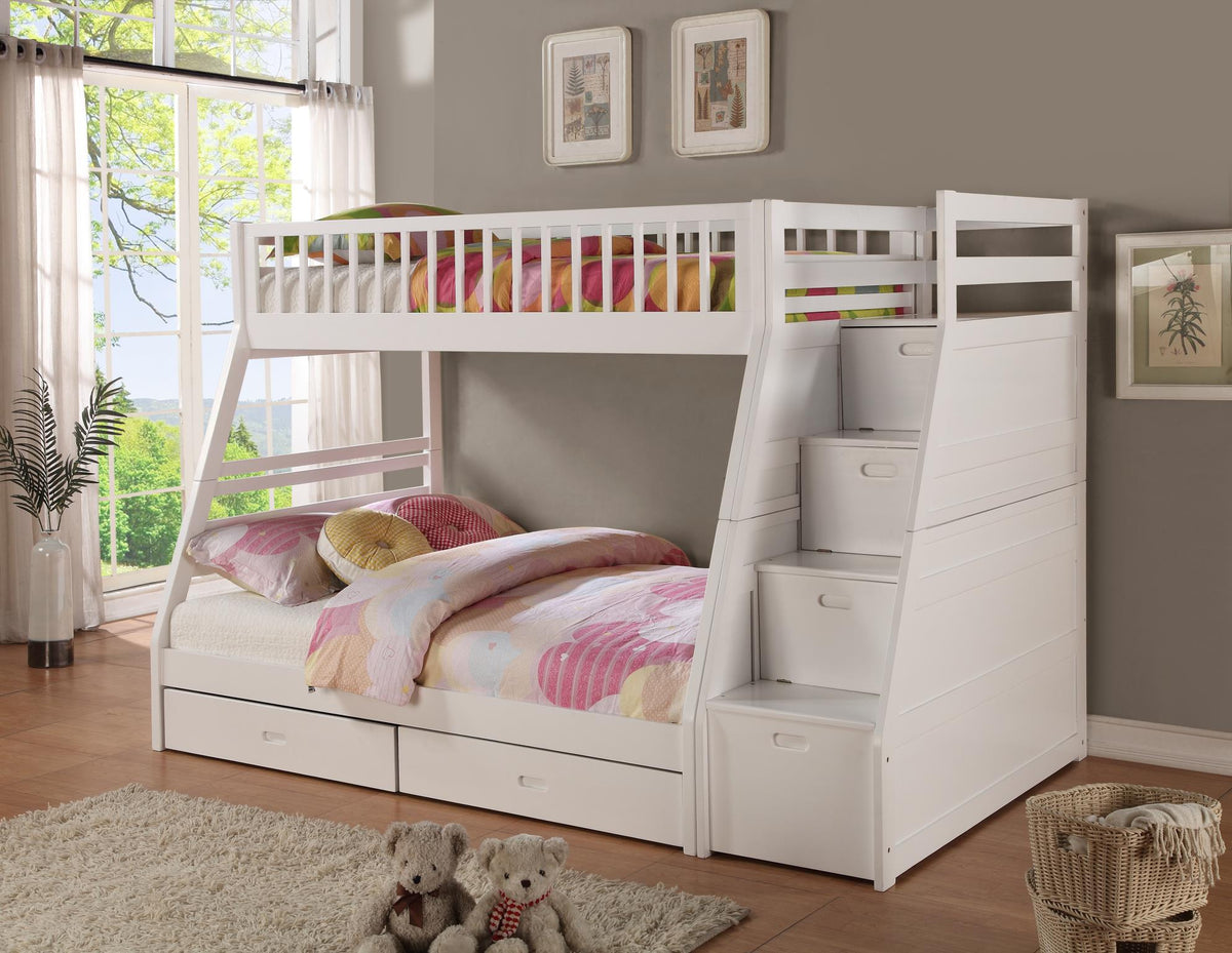 4474 TWIN/FULL BUNK BED WITH STORAGE STAIRCASE The RoomStyle Furniture