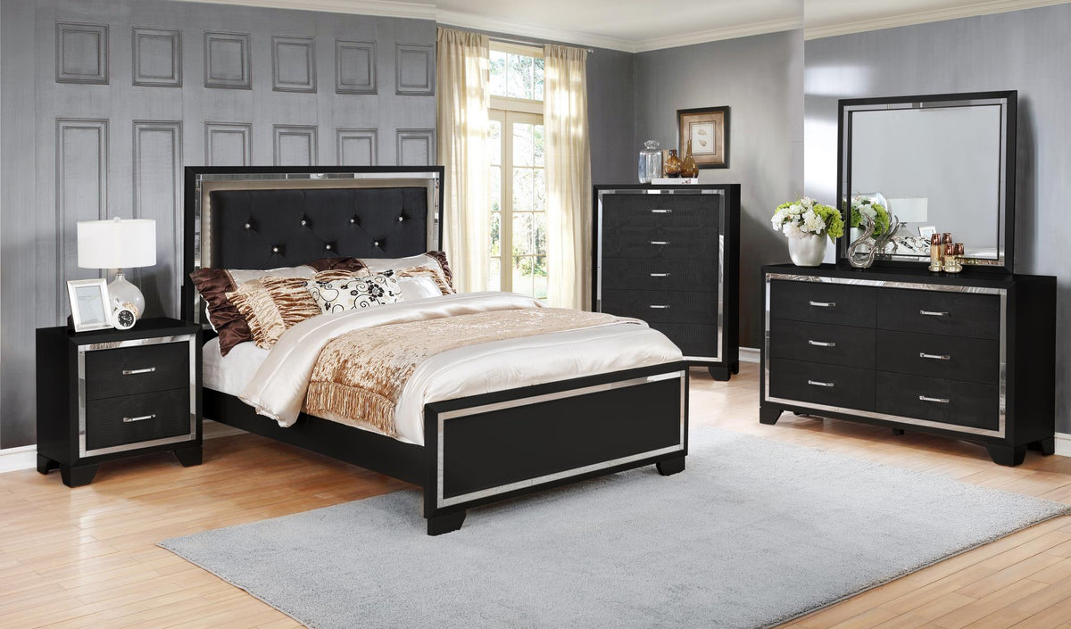 B592 BLACK LED BEDROOM – The RoomStyle Furniture