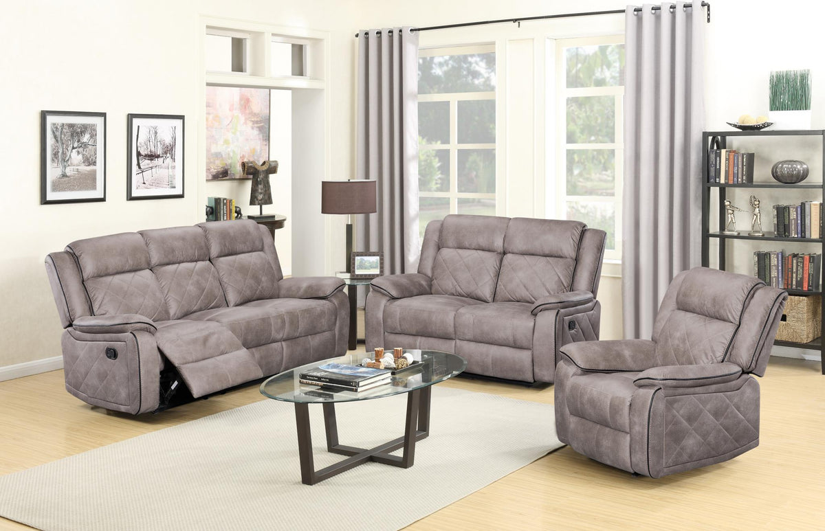 U9077 GREY SOFA & LOVESEAT & RECLINER The RoomStyle Furniture