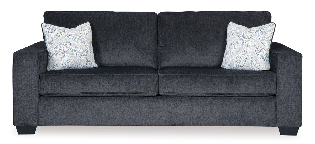 Dark Gray track-arm sofa, front view
