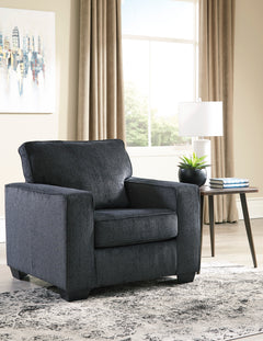 Dark Gray track-arm chair, room scene; styling accessories not included - 8