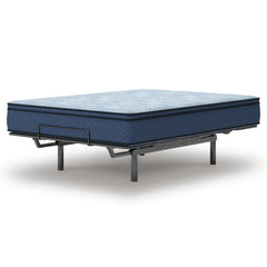 12-inch medium hybrid mattress, Queen on adjustable base, angled view; base not included - 9