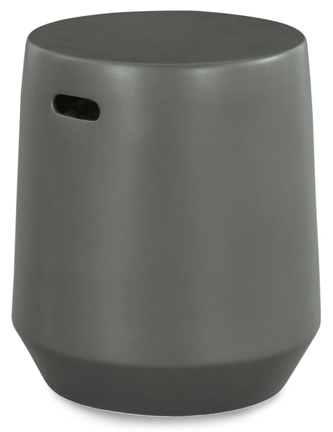 17.5-Inch Gray Ceramic Indoor Outdoor Stool