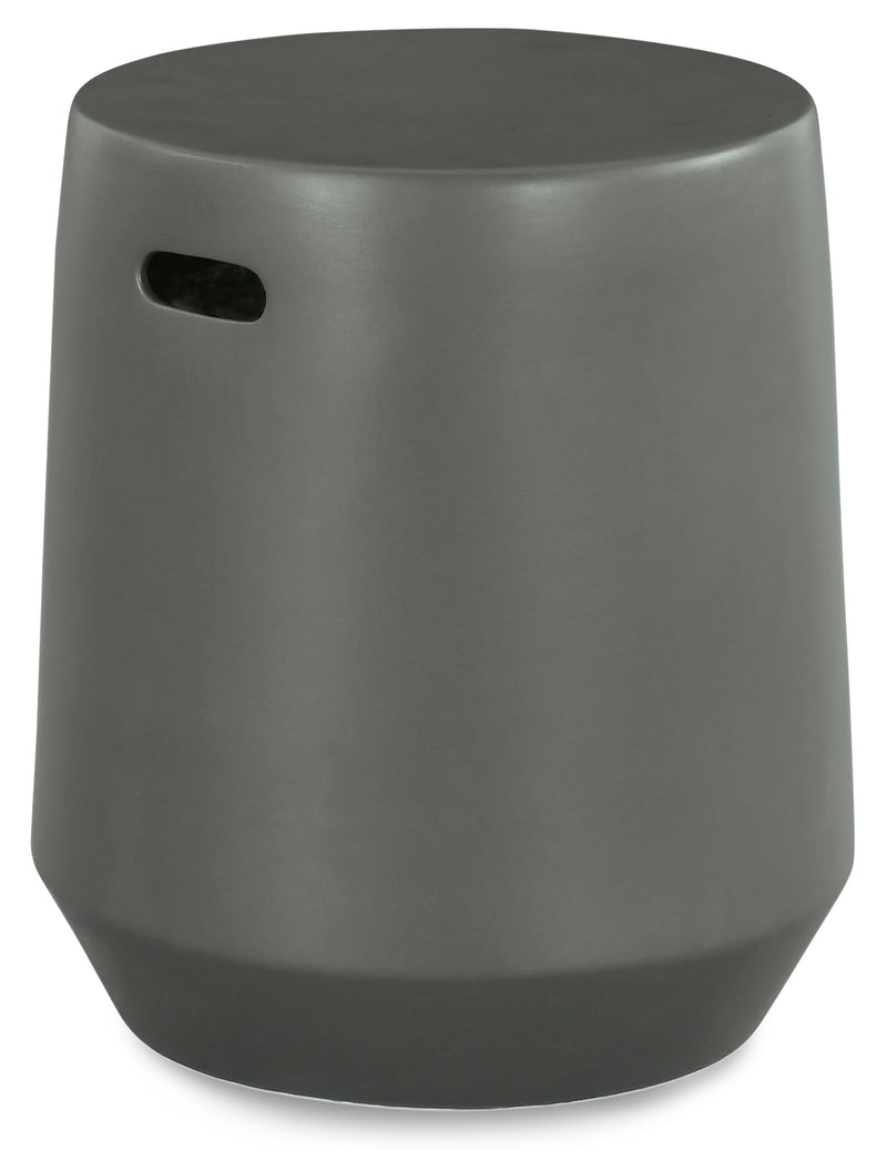 17.5-Inch Gray Ceramic Indoor Outdoor Stool