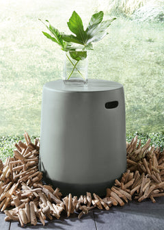 17.5-Inch Gray Ceramic Indoor Outdoor Stool, room setting - 2