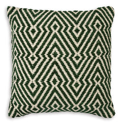 19-Inch Green and Ivory Geometric Pillows — Set of 4, single pillow front; set includes four - 1