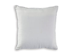 20-Inch Blue Gray and White Striped Pillows — Set of 4, single pillow reverse - 3