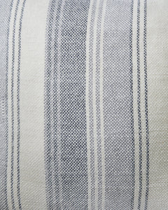 20-Inch Blue Gray and White Striped Pillows — Set of 4, fabric pattern detail - 5