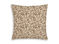 20-Inch Brown and Beige Floral Pillows — Set of 4, single pillow front; set includes four - 1