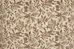 20-Inch Brown and Beige Floral Pillows — Set of 4, fabric pattern detail - 5