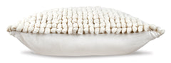 20-Inch Ivory Looped Throw Pillow — Single or Set of 4, side profile of one pillow - 3