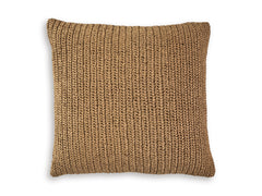 22-Inch Tan Handwoven Paper Raffia Pillows — Set of 4, single pillow front; set includes four - 1