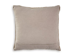 22-Inch Tan Handwoven Paper Raffia Pillows — Set of 4, single pillow reverse - 3