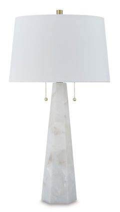23-Inch White Alabaster and Resin Table Lamp with Pull Chains, product view - 1