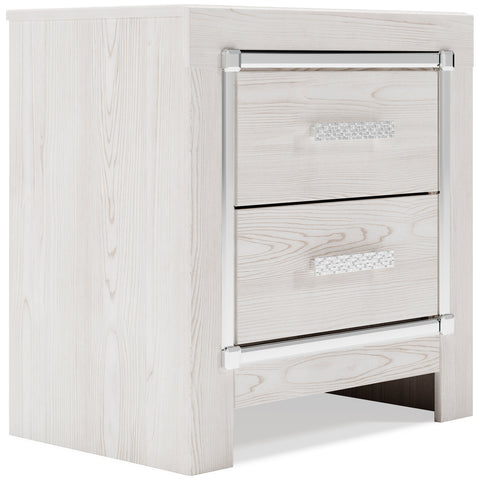 24-Inch Pearl-White Nightstand with USB and Wireless Charging