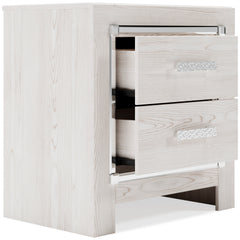 24-Inch Pearl-White Nightstand with USB and Wireless Charging, drawers open - 3