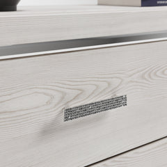 24-Inch Pearl-White Nightstand with USB and Wireless Charging, mosaic-detail pull and finish close-up - 4