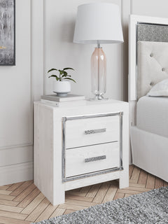 24-Inch Pearl-White Nightstand with USB and Wireless Charging, styled bedside view; bed and accessories not included - 5