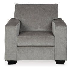 Light Gray track-arm chair, front view - 24