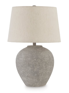 25.75-Inch Distressed Gray Metal Table Lamp, full product view - 1