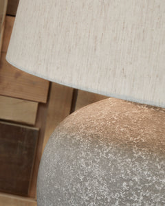 25.75-Inch Distressed Gray Metal Table Lamp, lamp detail - 3