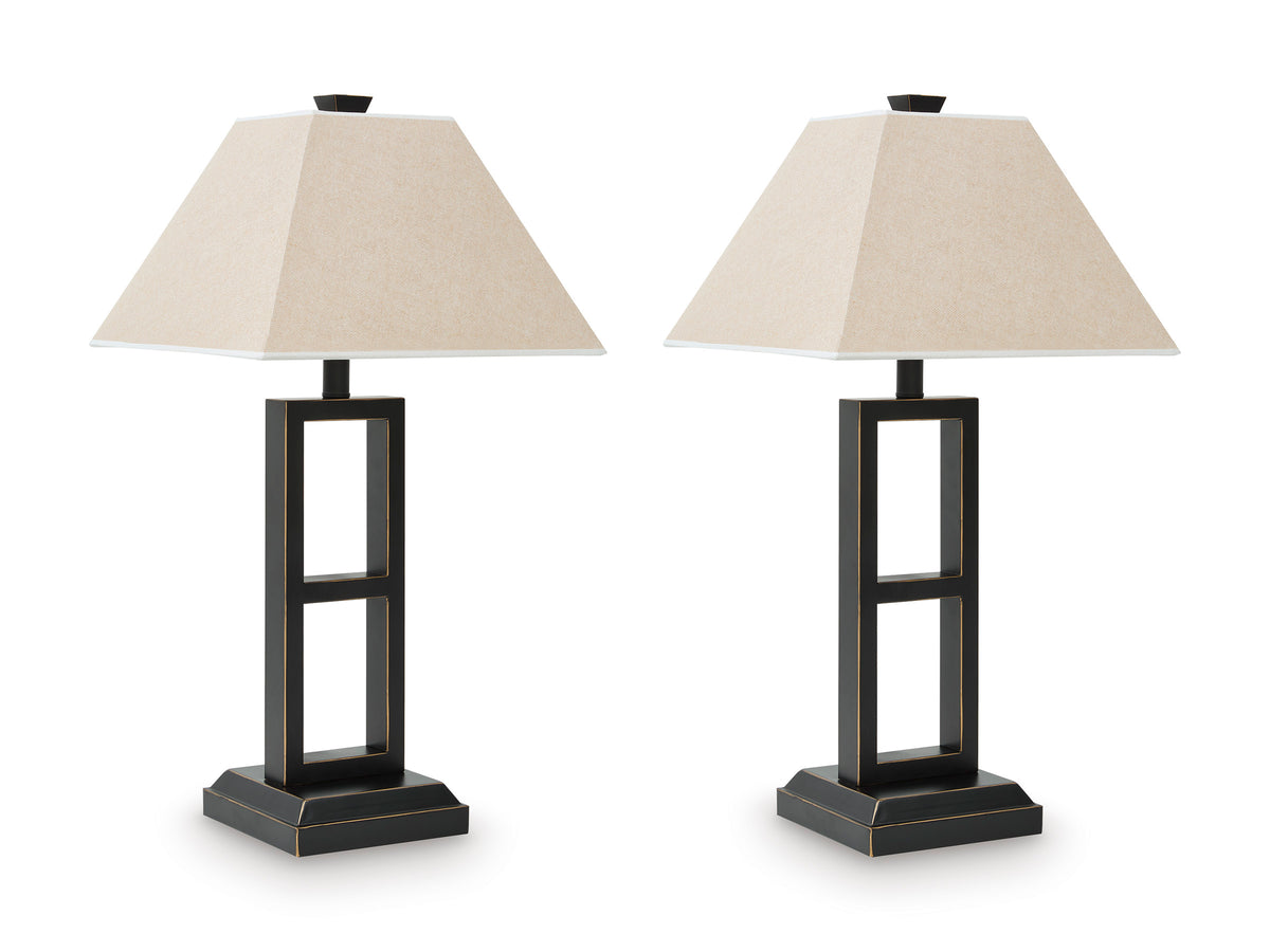 26.5-Inch Black Open-Frame Metal Table Lamps — Set of 2, pair of lamps