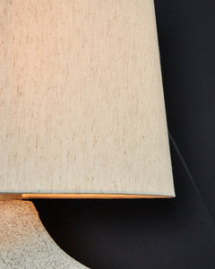 26-Inch Beige Sculptural Table Lamps with Oval Shades — Set of 2, fabric shade detail - 6