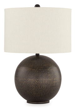 26-Inch Black and Goldtone Metal Table Lamp, product view - 1