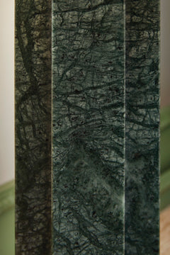 27.75-Inch Green Marble Table Lamp with Goldtone Accents, base finish detail - 4