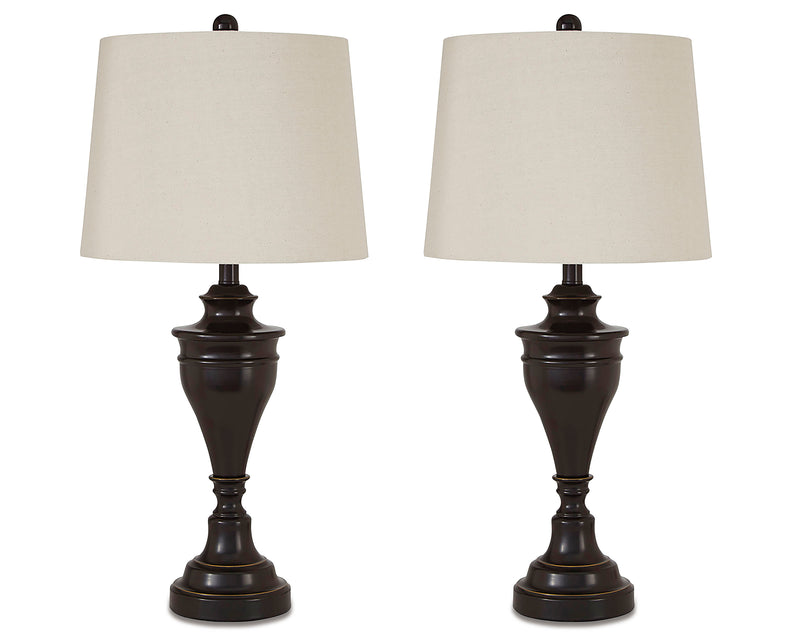 28.5-Inch Bronze-Tone Metal Table Lamps — Set of 2
