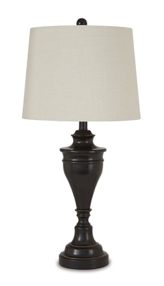 28.5-Inch Bronze-Tone Metal Table Lamps — Set of 2, single lamp front view - 3