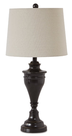 28.5-Inch Bronze-Tone Metal Table Lamps — Set of 2, single lamp back view - 4