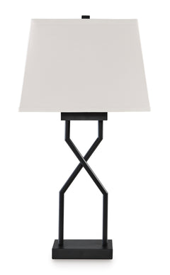 28-Inch Black Metal Table Lamps with USB-C Charging — Set of 2, single-lamp view - 2