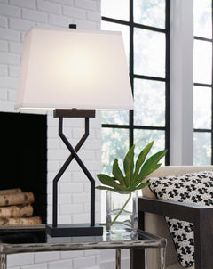 28-Inch Black Metal Table Lamps with USB-C Charging — Set of 2, styled setting; other items not included - 3