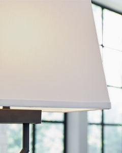 28-Inch Black Metal Table Lamps with USB-C Charging — Set of 2, fabric shade detail - 6