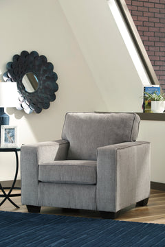 Light Gray track-arm chair, room scene; styling accessories not included - 28
